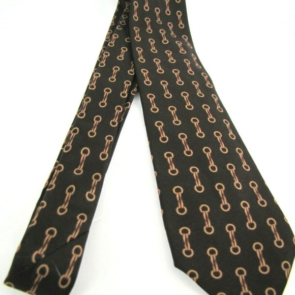 Vintage GUCCI Tie Chocolate Brown Equestrian - Picture 6 of 6